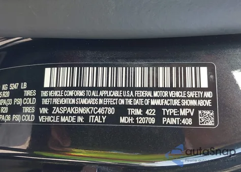 2019 Alfa Romeo Stelvio Ti Sport Awd from USA, damaged, VIN ZASPAKBN6K7C46780